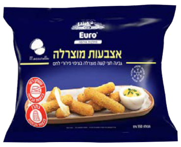 אצבעות מוצרלה בציפוי פירורי לחם 350גרם קפוא