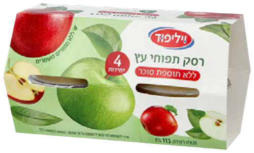 רביעיית רסק תפוחי עץ ללא תוספת סוכר 113גרם