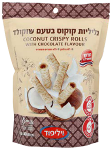 גליליות קוקוס בטעם שוקולד 140גרם